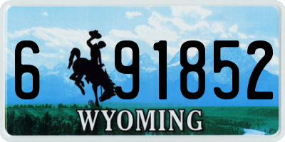 WY license plate 691852
