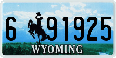 WY license plate 691925