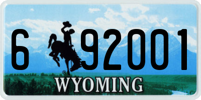 WY license plate 692001