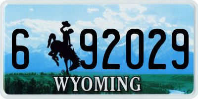 WY license plate 692029