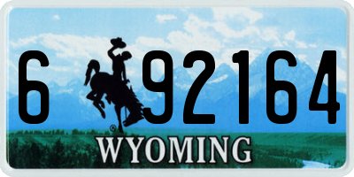 WY license plate 692164