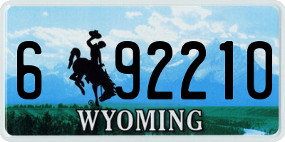 WY license plate 692210