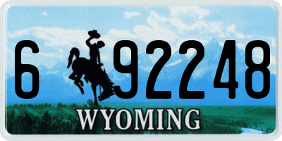 WY license plate 692248