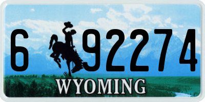 WY license plate 692274