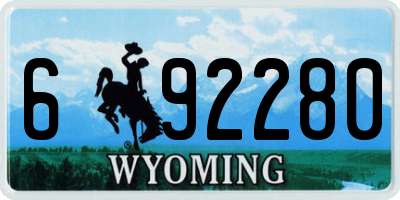 WY license plate 692280