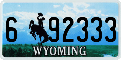 WY license plate 692333