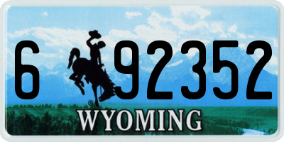 WY license plate 692352