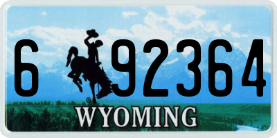 WY license plate 692364