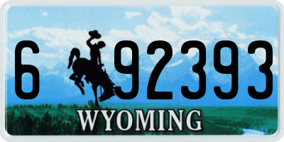 WY license plate 692393