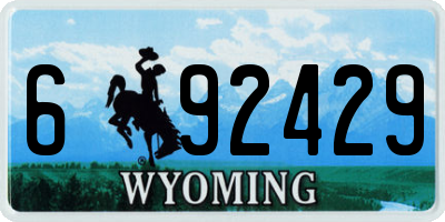 WY license plate 692429