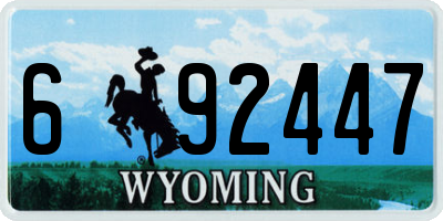 WY license plate 692447