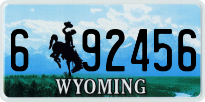 WY license plate 692456