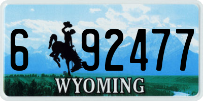 WY license plate 692477