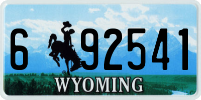 WY license plate 692541