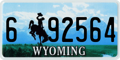 WY license plate 692564