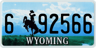 WY license plate 692566