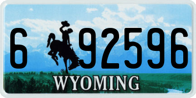 WY license plate 692596