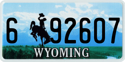WY license plate 692607