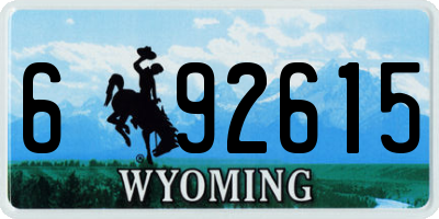 WY license plate 692615