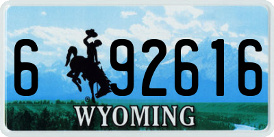 WY license plate 692616