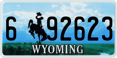 WY license plate 692623