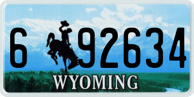 WY license plate 692634
