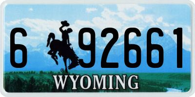 WY license plate 692661
