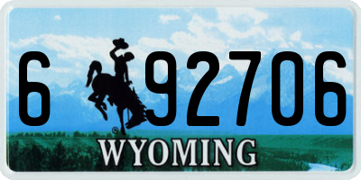 WY license plate 692706