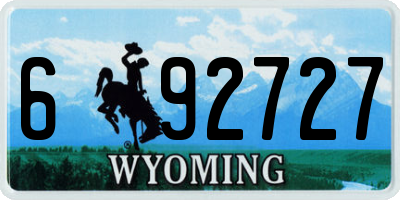 WY license plate 692727