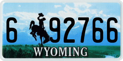 WY license plate 692766