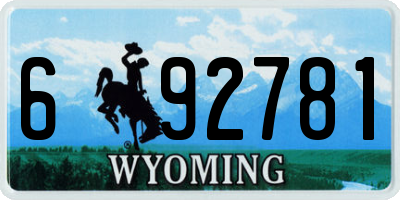 WY license plate 692781