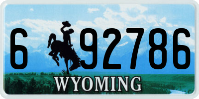 WY license plate 692786