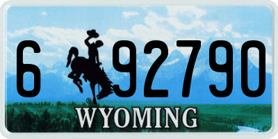 WY license plate 692790