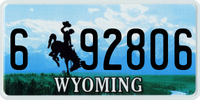 WY license plate 692806