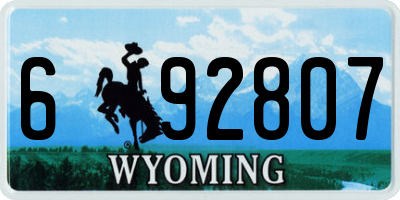WY license plate 692807