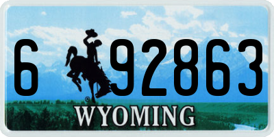 WY license plate 692863