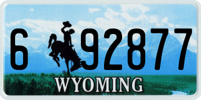 WY license plate 692877