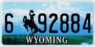 WY license plate 692884