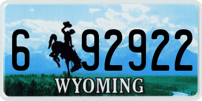 WY license plate 692922