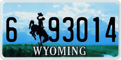 WY license plate 693014