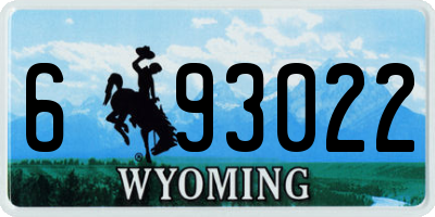 WY license plate 693022