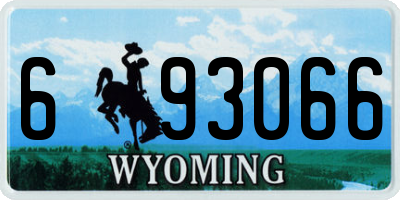WY license plate 693066
