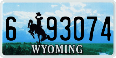WY license plate 693074