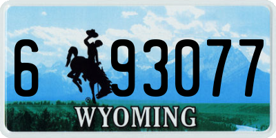 WY license plate 693077