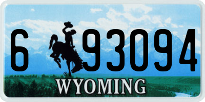 WY license plate 693094