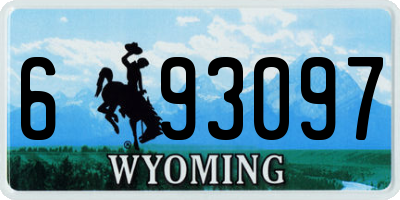 WY license plate 693097