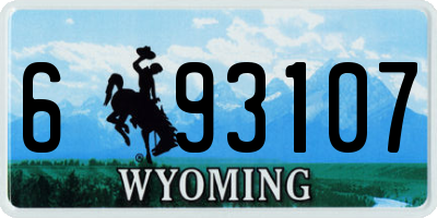 WY license plate 693107