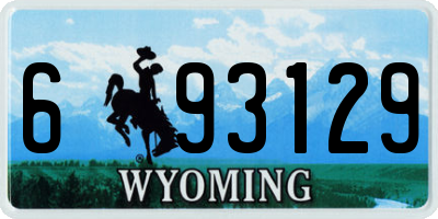 WY license plate 693129