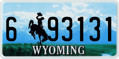 WY license plate 693131