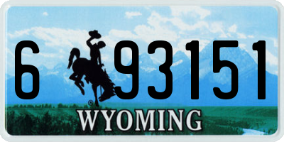 WY license plate 693151